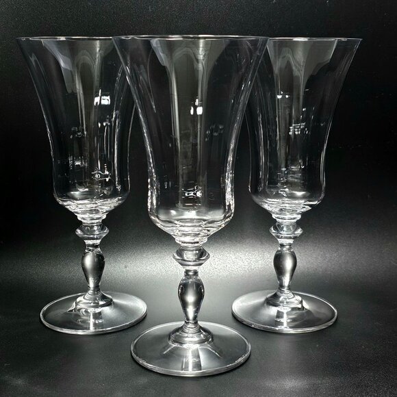 3 Mikasa Jamestown Iced Tea Glasses 8" clear crystal optic glasses Austria flaw - Picture 2 of 9